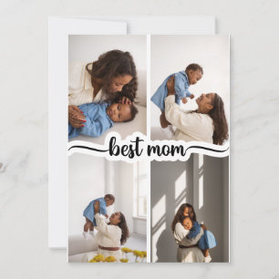 Best Mum Personalised 4 Photo Collage Card