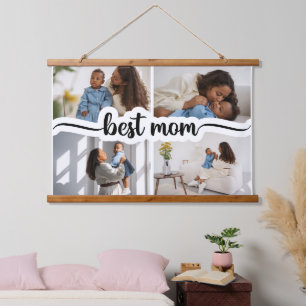 Best Mum Personalised 4 Photo Collage Hanging Tapestry