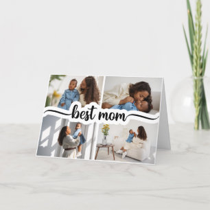 Best Mum Personalised 4 Photo Collage Holiday Card