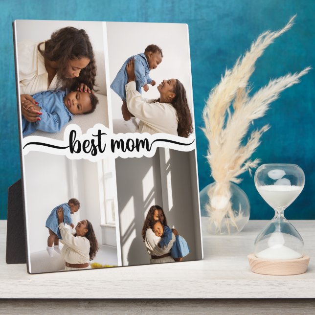 Best Mum Personalised 4 Photo Collage Plaque (Side)