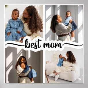 Best Mum Personalised 4 Photo Collage Poster