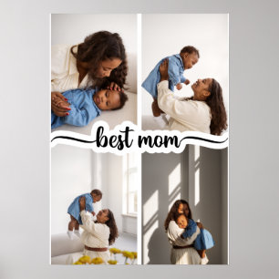 Best Mum Personalised 4 Photo Collage Poster