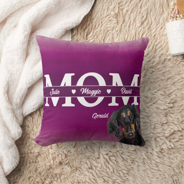 Best Mum Personalised three names plus dog Cushion (Blanket)