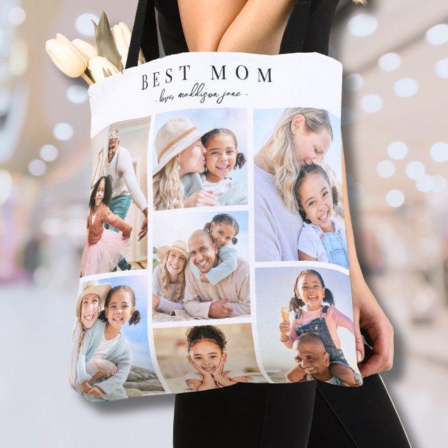 Best Mum Photo Collage Tote Bag (Best Mom Photo Collage Tote Bag)