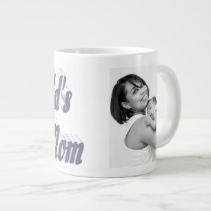 Best Mum photo grey text Large Coffee Mug