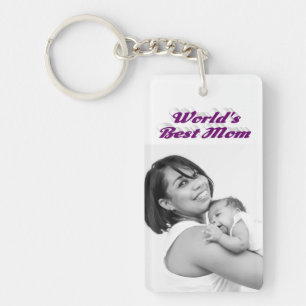 Best Mum photo purple text   Key Ring