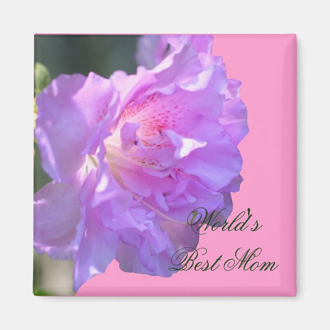 Best Mum Pink Azalea Flower Photo Magnet (Front)