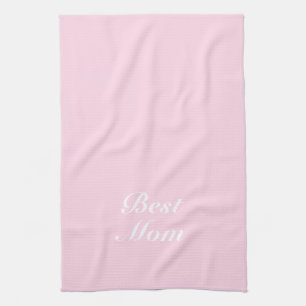 Best mum pink classic script elegant stylish cute tea towel