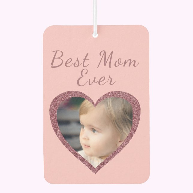 Best Mum Pink Hearts Custom Kids Photo Car Air Freshener (Creator Uploaded)