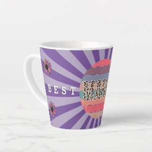Best Mum Purple Floral Customise Latte Mug