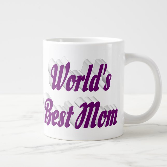 Best Mum purple half text Large Coffee Mug (Right)