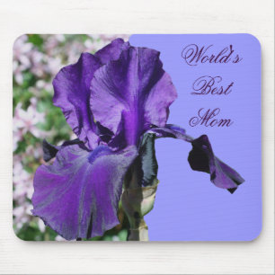 Best Mum Purple Iris Flower Photo Mousepad