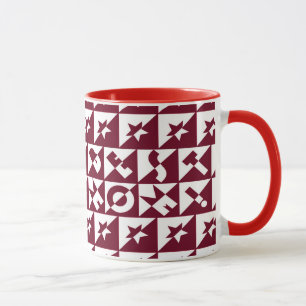Best Mum Red and White Pattern with Stars Mug