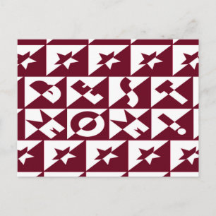 Best Mum Red and White Pattern with Stars Postcard