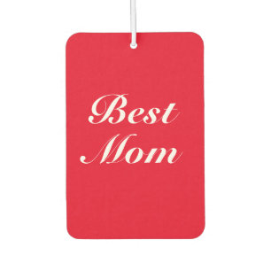 Best mum red classic script elegant cute Heart Car Air Freshener