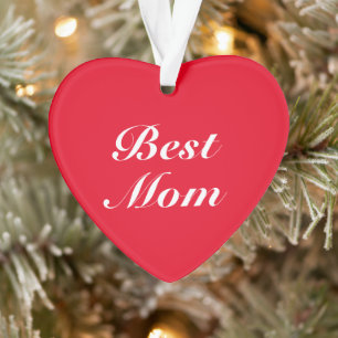 Best Mum red classic script elegant cute heart Ornament