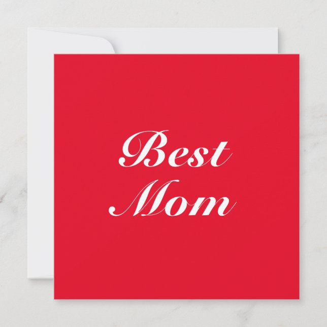 Best Mum red classic script elegant stylish card (Front)