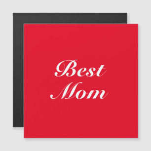 Best Mum red classic script elegant stylish magnet