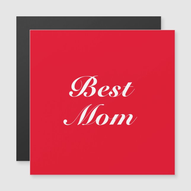 Best Mum red classic script elegant stylish magnet (Front/Back)