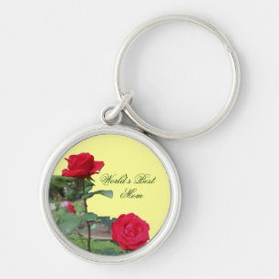 Best Mum Red Roses Flower Keychain