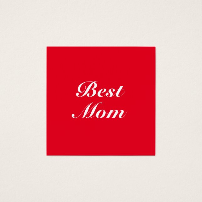 Best Mum red white classic script elegant card (Front)