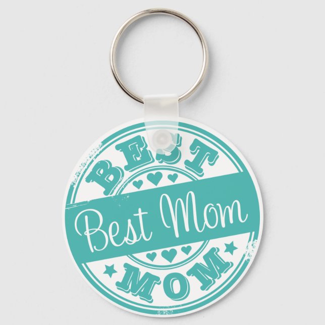 Best mum - rubber stamp effect- key ring (Front)