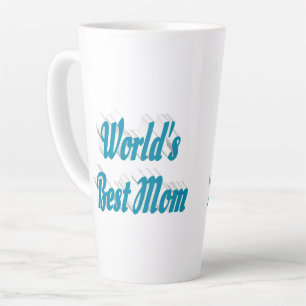 Best Mum sky blue text Latte Mug