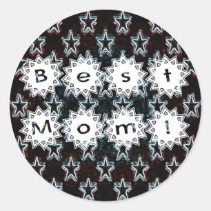 Best Mum Stars in Neon Classic Round Sticker