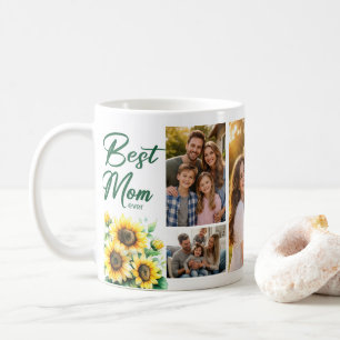 Best Mum Sunflower Photo Collage Mug
