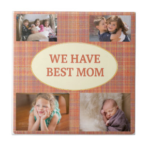 Best Mum Tartan Keepsake Ceramic Tile