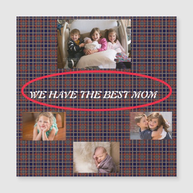 Best Mum Tartan Plaid Memory Collage (Front)