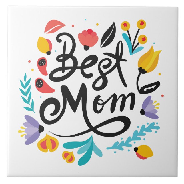 Best Mum Tile Trivet (Front)