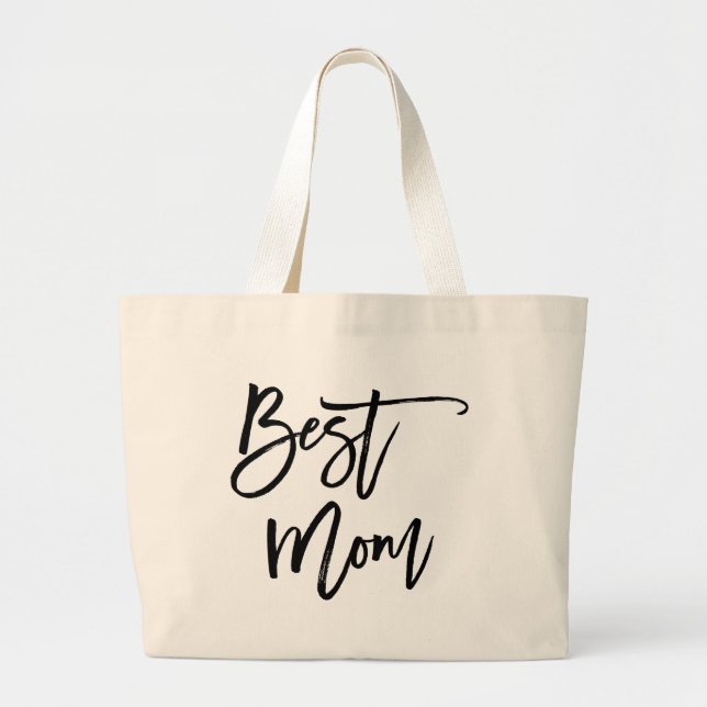 Best Mum Trendy Lettering Large Tote Bag (Front)
