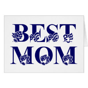 Best Mum USA Flag Text Greeting Card