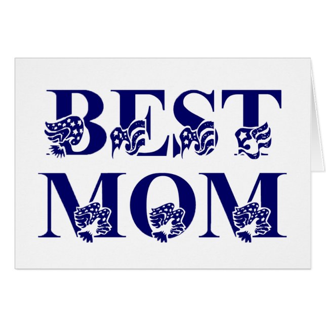 Best Mum USA Flag Text Greeting Card (Front Horizontal)