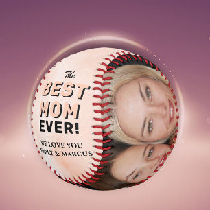 Best Mum Watercolor Mother`s Day 2 Photo Collage Softball