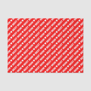 Best Mum White on Red Tissue Paper
