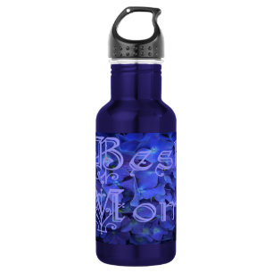 Best Mum with Blue Flower Background 532 Ml Water Bottle