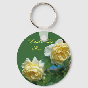 Best Mum Yellow Roses Flower Photo Keychain