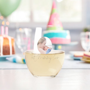 Best Mummy Ever Custom Photo Script Name Stemless Wine Glass