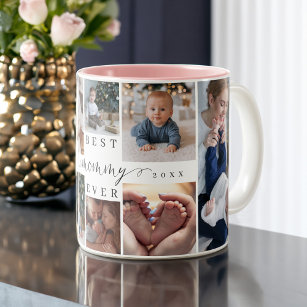 Best Mummy Ever   Mother's Day 8 Photo Collage Two-Tone Coffee Mug