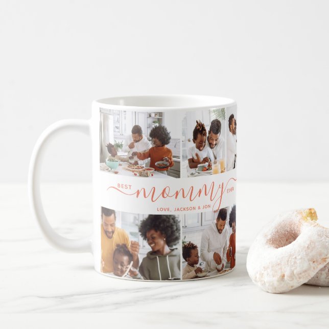 Best Mummy Ever Photo Collage Mother's Day Coffee Mug (With Donut)