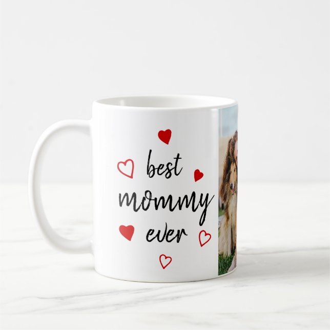 Best Mummy Ever Red Heart No Photo Mother's Day Coffee Mug (Left)