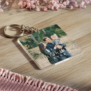 Best Mummy Ever Script Mothers Day Photo Keepsake Key Ring