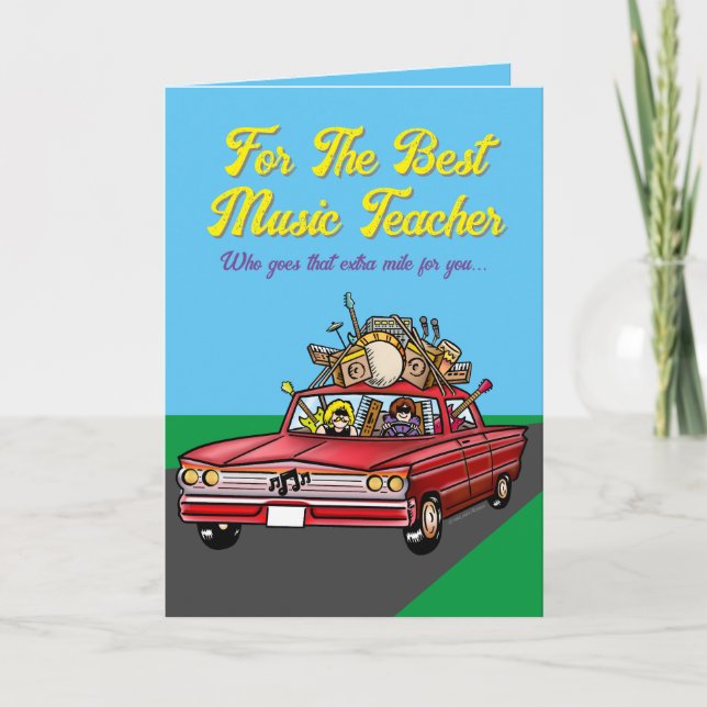 Best Music Teacher Folded Greeting Card (Front)