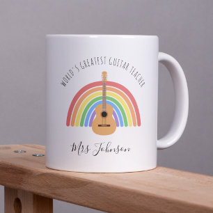 Best Music Teacher Rainbow Custom Thank you Gift Coffee Mug