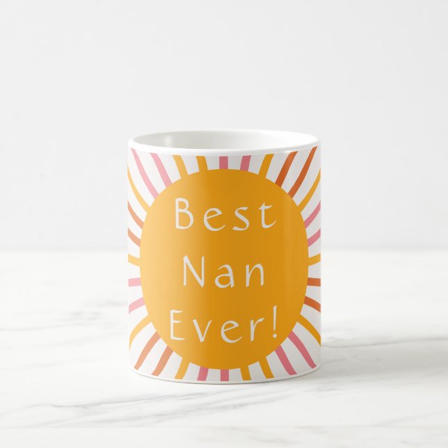 Best Nan Boho Retro Sun Coffee Mug (Center)