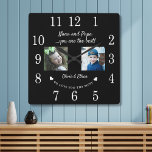 Best Nana And Papa Grandkids Photo Collage Black Square Wall Clock<br><div class="desc">Unique grandparents gift for Christmas- Personalised photo clock with grandchildren photo,  name and message.</div>