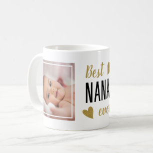 Best Nana Ever 2 Photo Black And Gold Keepsake Coffee Mug