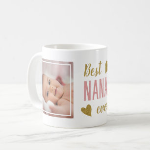 Best Nana Ever 2 Photo Pink And Gold Keepsake Coffee Mug
